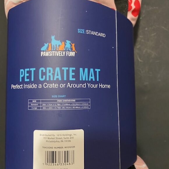 PAWSITIVELY FUN  PET CRATE MAT *Size: Small* Pink and White Bones - Picture 4 of 7